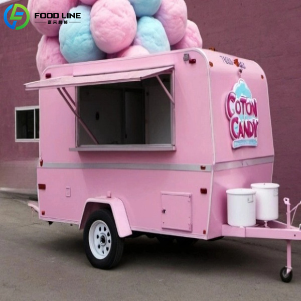 pink cotton candy food trailer