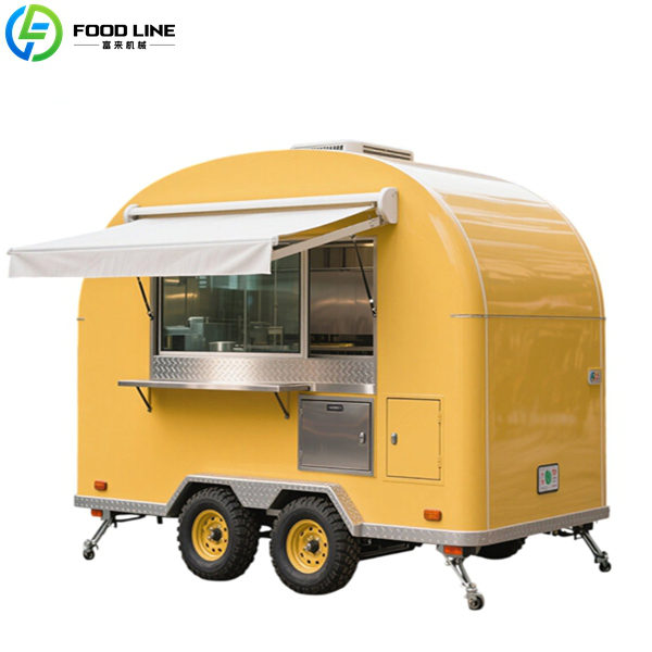 yellow food trailer