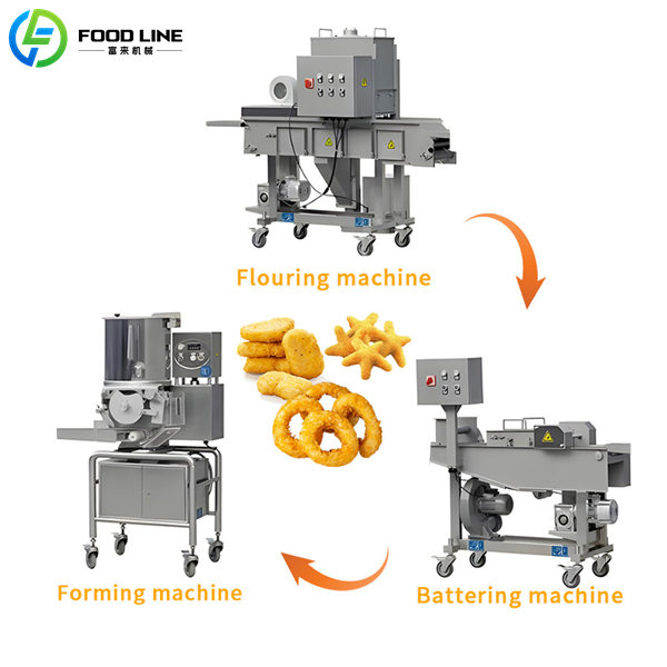 chicken nugget frying line