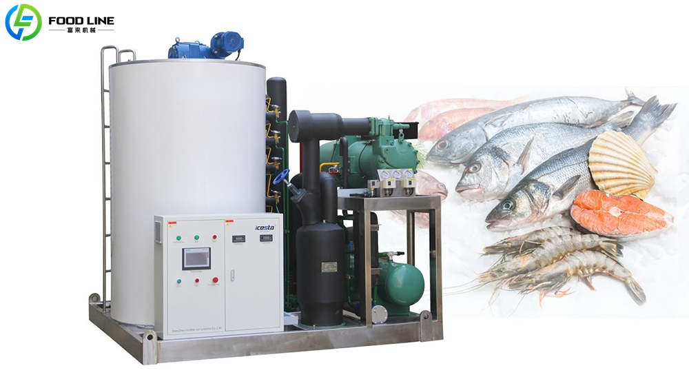 flake ice machine for seafood cooling
