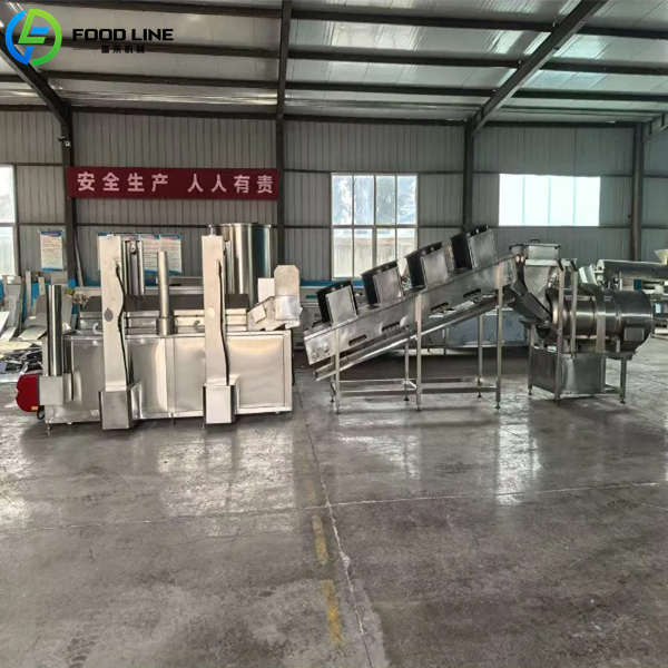 french fries production line in factory