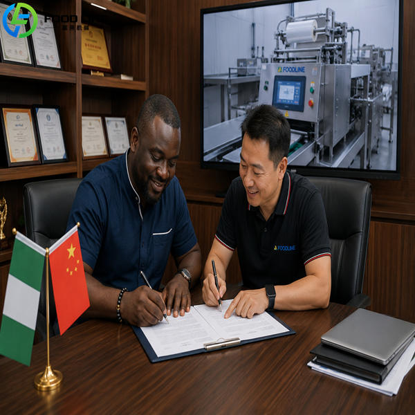 map packaging machine contract signing foodline client
