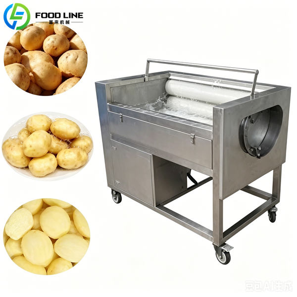 Brush Roller Cleaning Machine | Essential Equipment for Potato Chips Production potato brush roller washer peeler