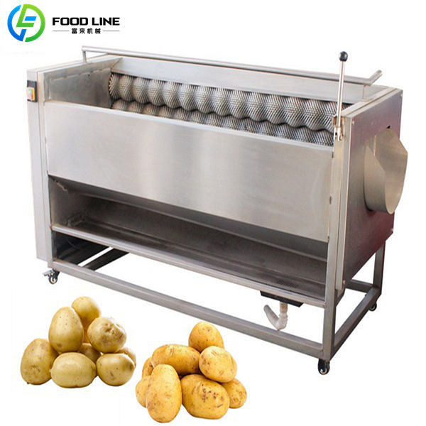 production line brush roller washing machine for potatoes