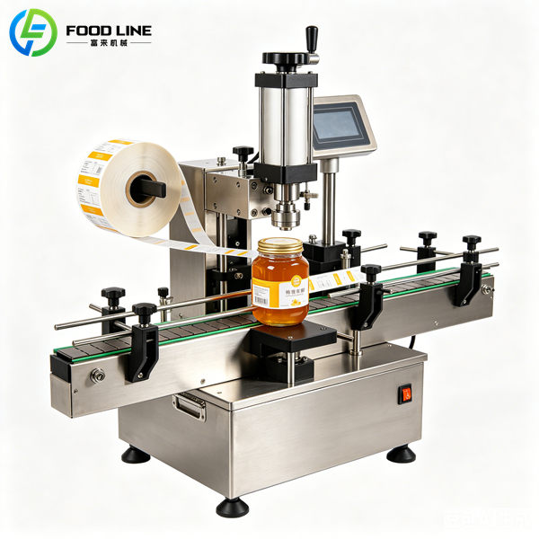 round bottle honey labeler