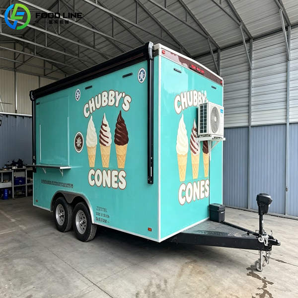 square round ice cream concession trailer