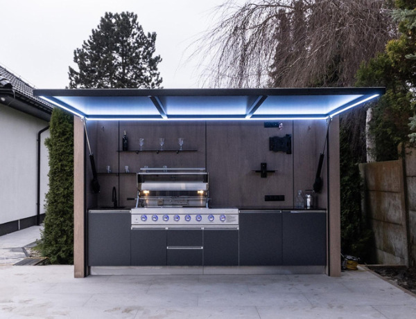 weather resistant outdoor cooking kitchen