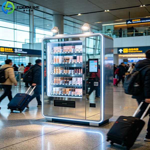 beauty vending machine airport terminal scene