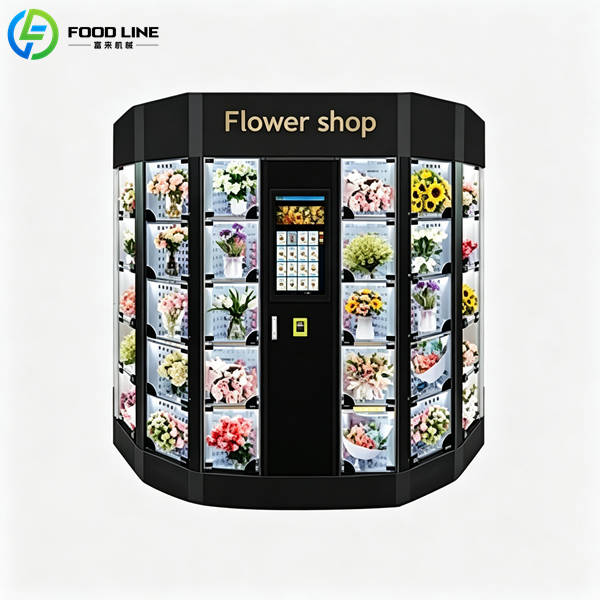 black octagonal flower vending machine