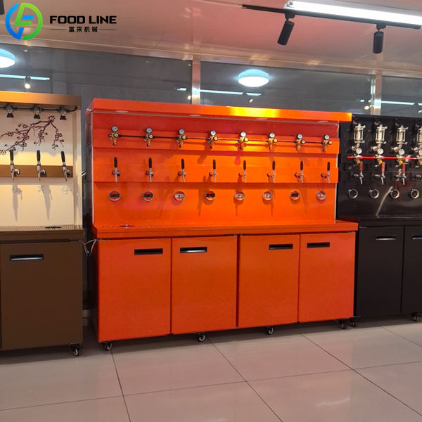 colorful commercial beer dispenser cabinet multi tap