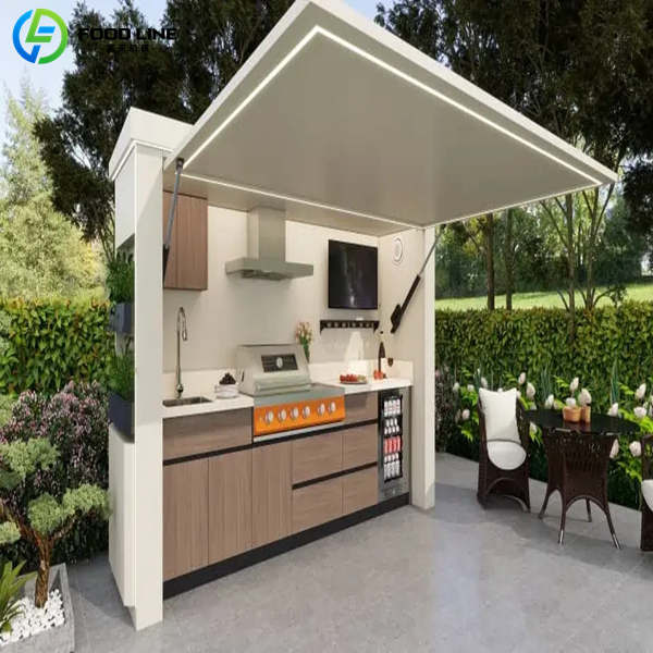 contemporary outdoor kitchen unit