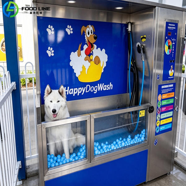 dog wash station human washing dog