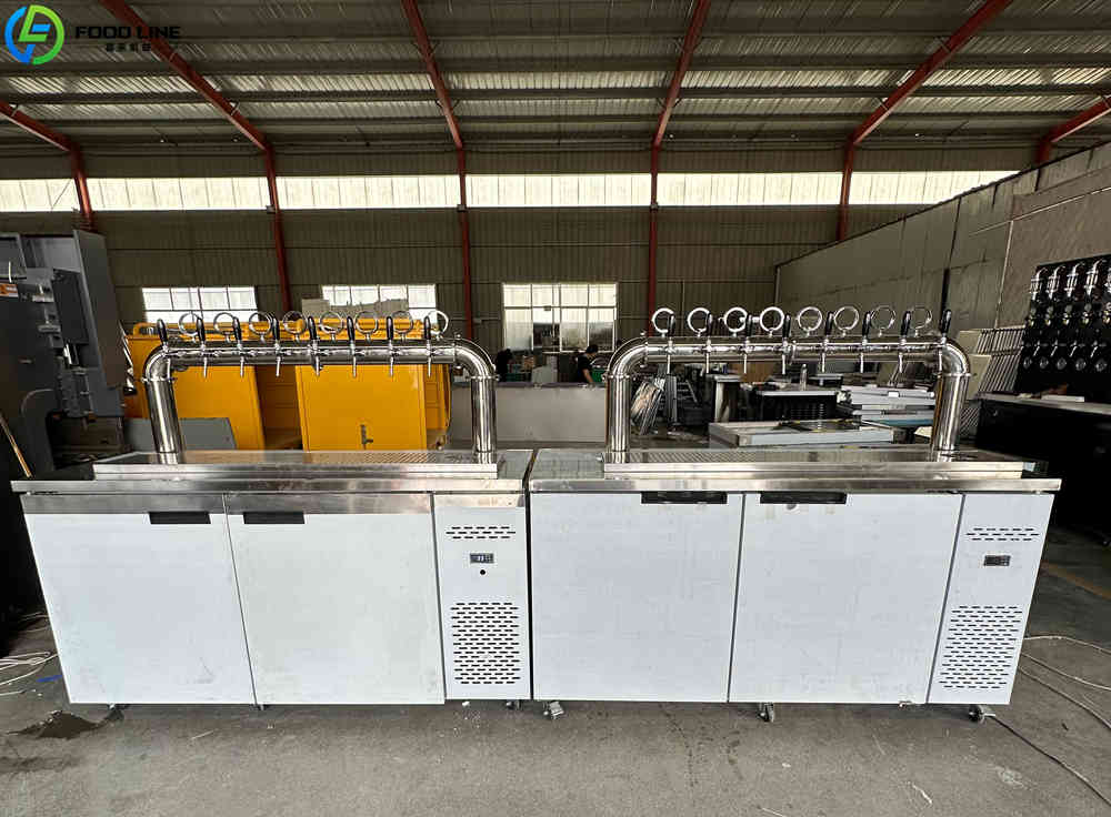 industrial bar beer fridge multi tap beer dispensing equipment