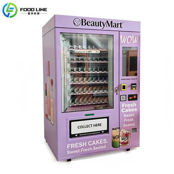 makeup vending machines hotel lobby installation