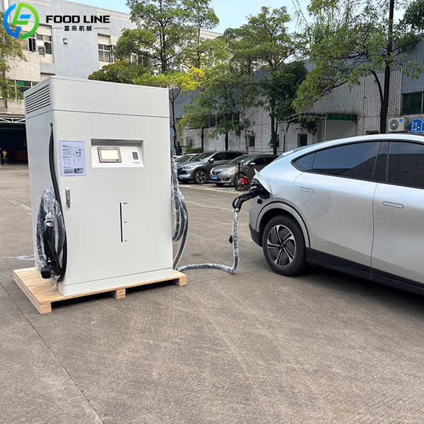 outdoor plant mobile fast charger ev car charging scene