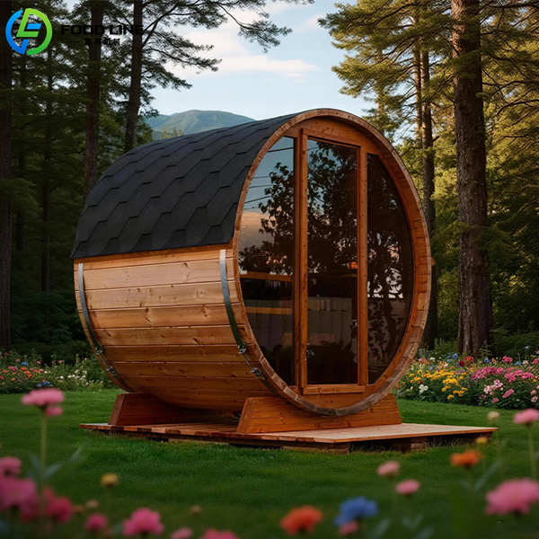 outdoor sauna cabin villa
