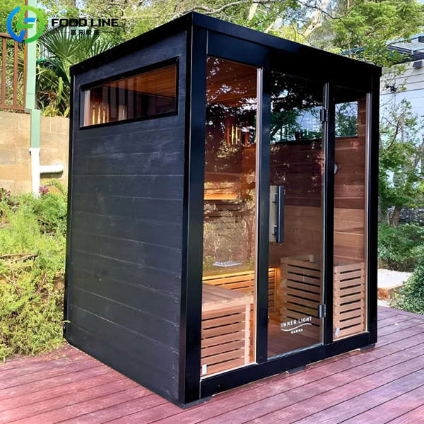 outdoor sauna room 4person wood