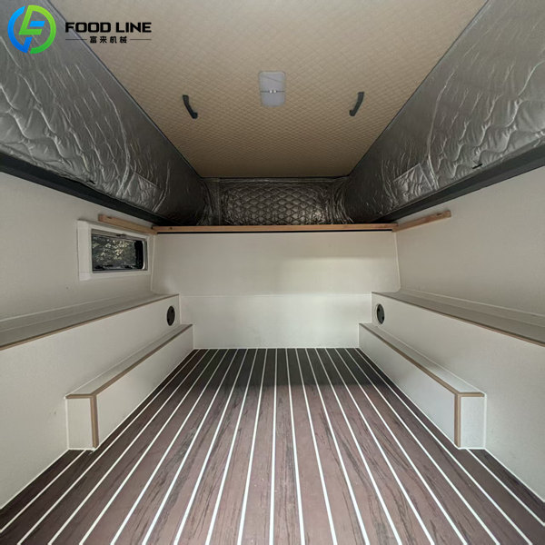 pickup truck camper interior empty space floor panel view