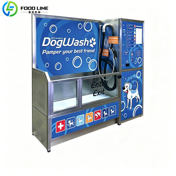 self service dog wash station human washing dog