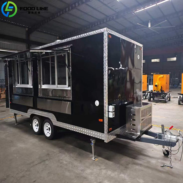 black color square concession trailer