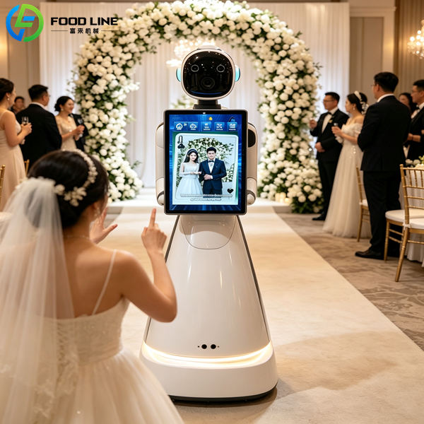bride groom selfie with ai photo robot