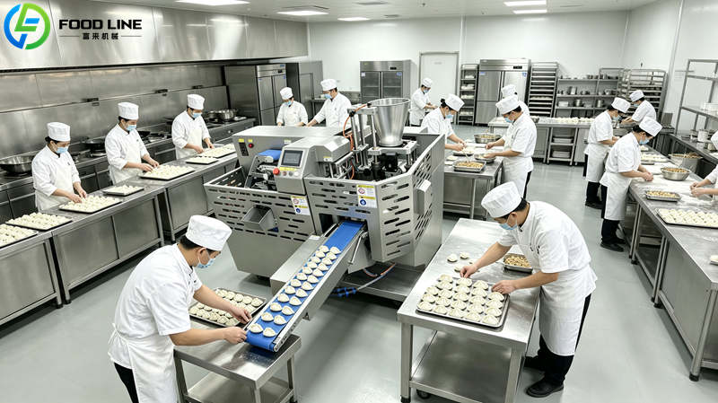 large scale dumpling production machine