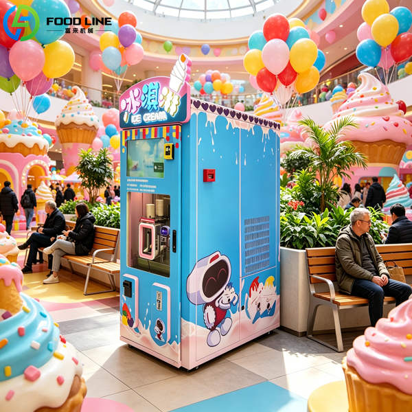 mechanical arm ice cream vending machine commercial