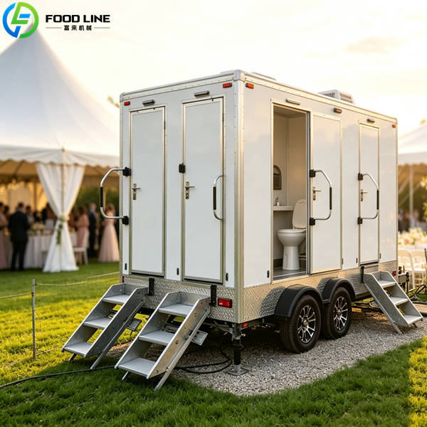 mobile toilet trailer in wedding