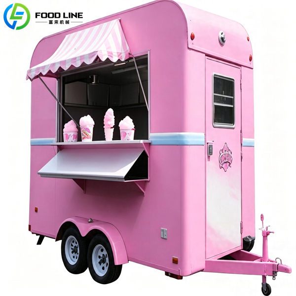 pink cotton candy vending trailer