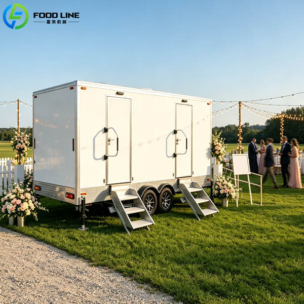 restroom trailer wedding service area