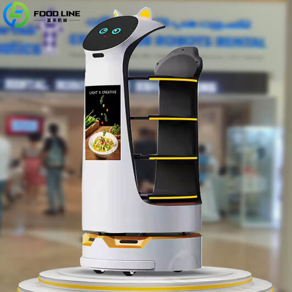robot touch screen display food menu detail