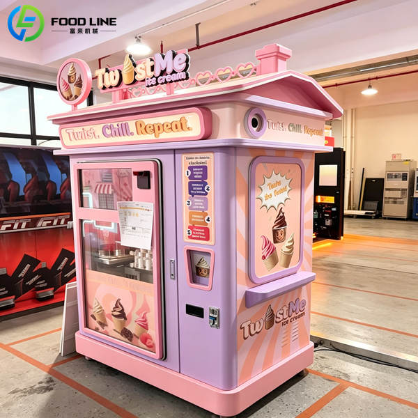unmanned soft serve ice cream vending machine commercial